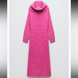 WRAPAROUND COLLAR KNIT DRESS